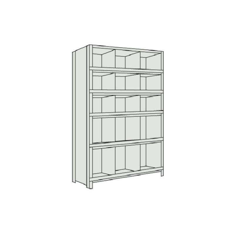 トラスコ中山 TRUSCO スチール製軽量ボルト式棚 縦仕切前当付 W875×D300×H2100 3列...