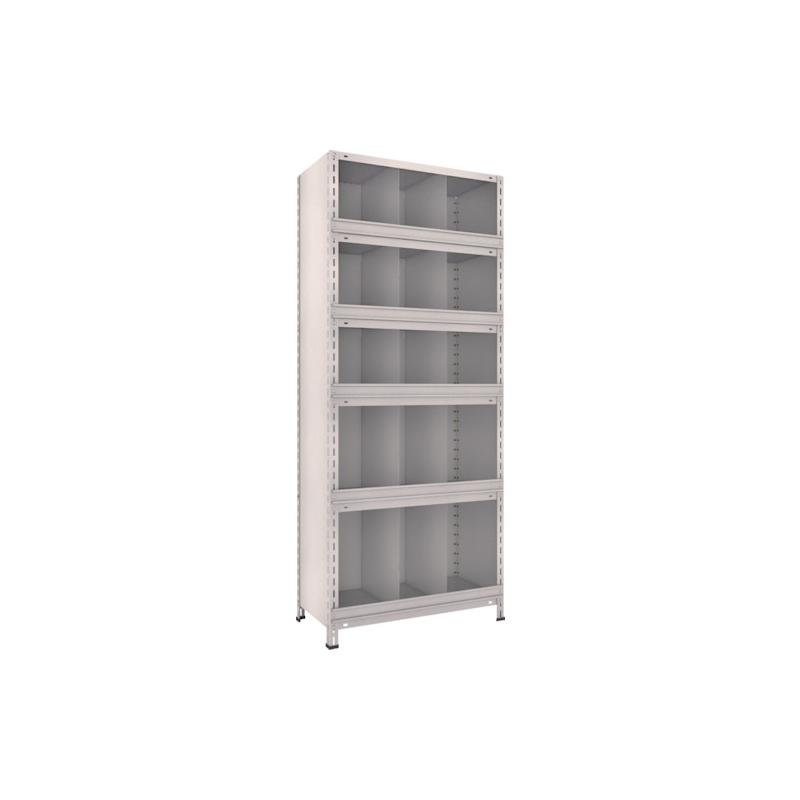 Rakuten - トラスコ中山 TRUSCO スチール製軽量ボルト式棚 縦仕切前当付 W875×D450×H2100 3列5段 ネオグレー 1台 73X-56
