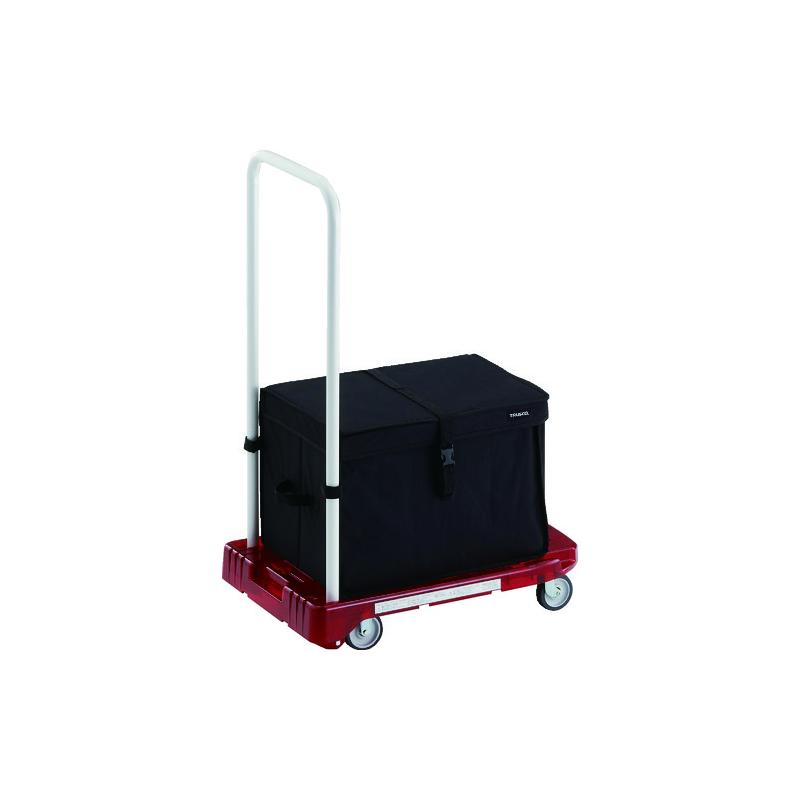 トラスコ中山 TRUSCO 樹脂台車 アクロキャリー PC製 省音車輪 600×390 レッド透明 THB付 1台 AC-1PC-R-THB
