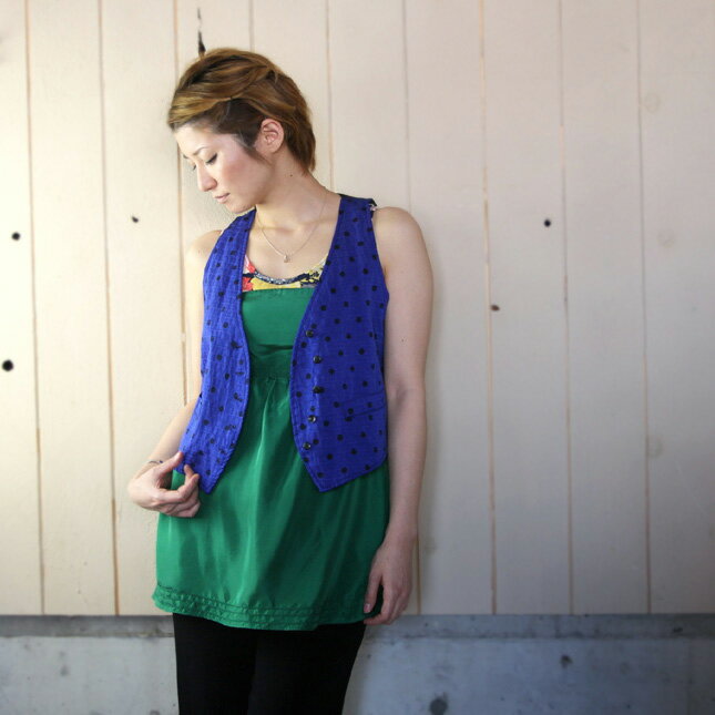 レディース古着 80年代頃のドットベスト アメリカ古着｜ 【中古】