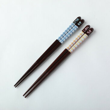 フェミニン チェック ブルー ピンク 箸 一膳 名入れ箸 名前入り 子供箸 かわいい 誕生日 進学 子ども箸 18cm 小学生 3年生 4年生 3年 4年 男の子 女の子 ネーム 祝い 入学祝い 小学 小学校 7歳 8歳 9歳 18cm 日本製 転校 贈り物 記念 青 孫