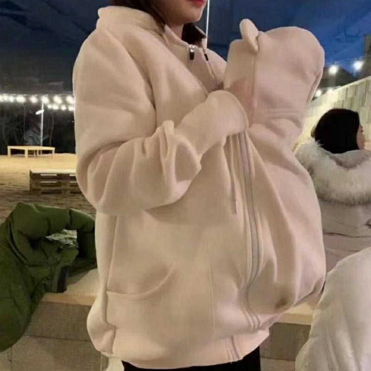 産前 パーカー 裏ボア 取り外し可能 長袖 授乳服 秋冬 抱っこ 厚手 防寒 M-4XL 2WAY 産後 マタニティウェア アウター あたっか 前開き 裏起毛 男女兼用 おんぶコート フード付き 大きいサイズ パパ用 ダッカー付き