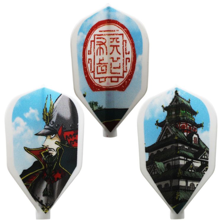 お洒落なデザインのフィットフライト人気ダーツブランド、D-CRAFTのデザインフライトシリーズです。こちらはフィットフライトをベースにしています。佐佐木あつし先生描き下ろしの戦国シリーズフライトです。フィットフライトは、従来のフライトと異な...