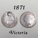 Hold 1871年 ヤングヘッド ヴィクトリア女王 イギリスが最も栄えた時代 古い通貨 幸福の6ペンスコイン スターリング シルバー ハッピー ウェディング シックスペンス 花嫁の左の靴に銀の6ペンス ラッキー 幸運を運ぶアンティーク銀貨 幸せな結婚 プレゼント