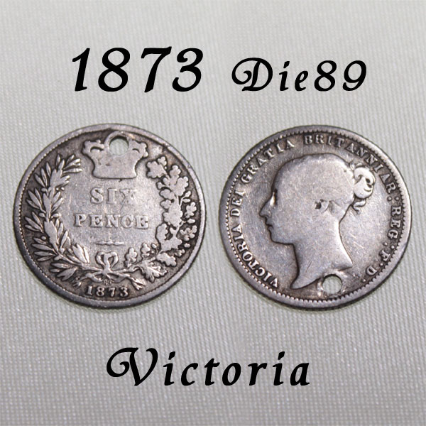 楽天メイ　フェアリー楽天市場店Hold 1873年 ヤングヘッド ヴィクトリア女王 イギリスが最も栄えた時代 古い通貨 幸福の6ペンスコイン スターリング シルバー ハッピー ウェディング シックスペンス 花嫁の左の靴に銀の6ペンス ラッキー 幸運を運ぶアンティーク銀貨 幸せな結婚 プレゼント 【中古】