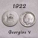 1922年 ジョージ5世 獅子と王冠 イギリス 50% .500 シルバー Silver ハッピー ウェディング シックスペンス 花嫁の左の靴に銀の6ペンス ラ...
