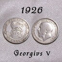 1926年 ジョージ5世 獅子と王冠 イギリス 50% .500 シルバー Silver ハッピー ウェディング シックスペンス 花嫁の左の靴に銀の6ペンス ラ...