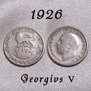 1926年 ジョージ5世 獅子と王冠 イギリス 50% .500 シルバー Silver ハッピー ウェディング シックスペンス 花嫁の左の靴に銀の6ペンス ラ...