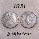 샍[fVA 1951N Southern Rhodesia K6yX RC  W[W6 nbs[ EFfBO VbNX yX Happy wedding sixpence  ԉłɍ̌C v[g Mtg yÁz