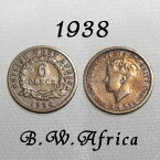 英領西アフリカ 1938年 BWA ブリティッシュ ウェスト アフリカ British West Africa 幸福の6ペンス コイン ニッケル ブラス 初年発行 イギリス ジョージ6世 【中古】