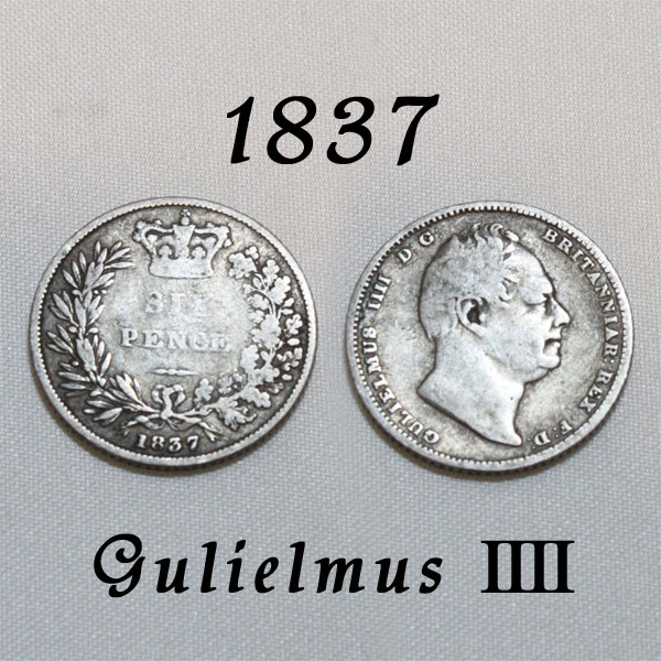 1837年 ウィリアム4世 イギリスの古い通貨 幸福の6ペンスコイン 銀貨 スターリング シルバー ハッピー ウェディング …