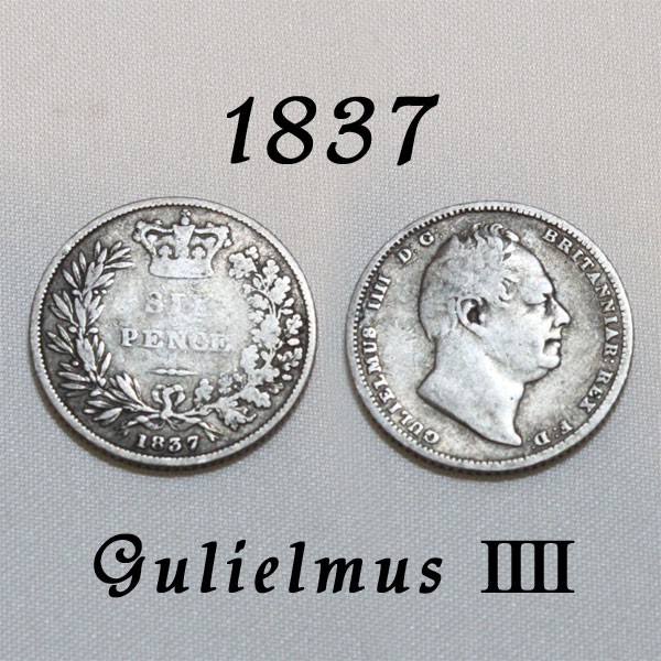 楽天メイ　フェアリー楽天市場店1837年 ウィリアム4世 イギリスの古い通貨 幸福の6ペンスコイン 銀貨 スターリング シルバー ハッピー ウェディング シックスペンス 花嫁の左の靴に銀の6ペンス ラッキー シックスペンス 幸運を運ぶアンティーク銀貨 幸せな結婚の為に プレゼント sixpence　【中古】