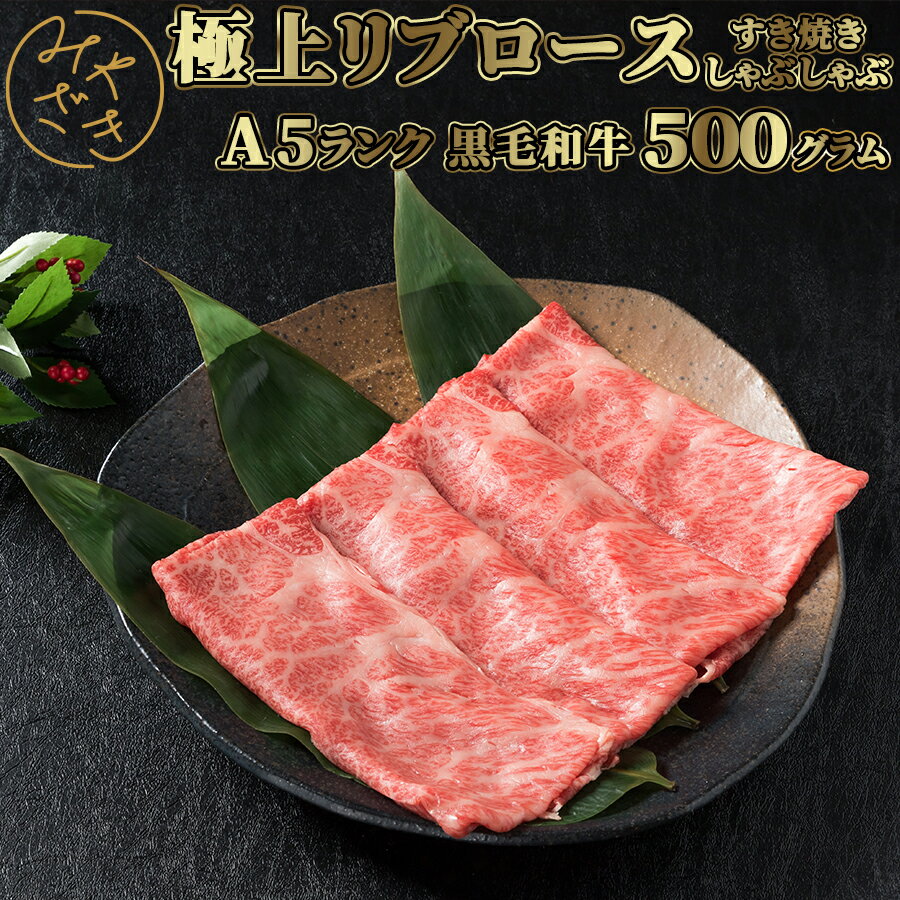 1056 ギフト 贈り物 パーティー すき焼き しゃぶしゃぶ 黒毛和牛 A5 リブロース 牛肉 500g 500グラム 冷凍