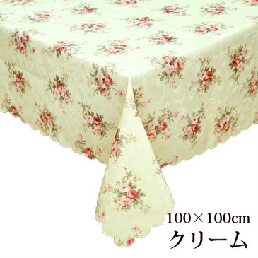 メール便送料195円 トップクロス 撥水加工 薔薇柄 100×100cm 全3色