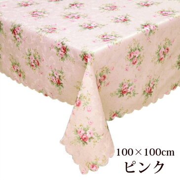 メール便送料195円 トップクロス 撥水加工 薔薇柄 100×100cm 全3色