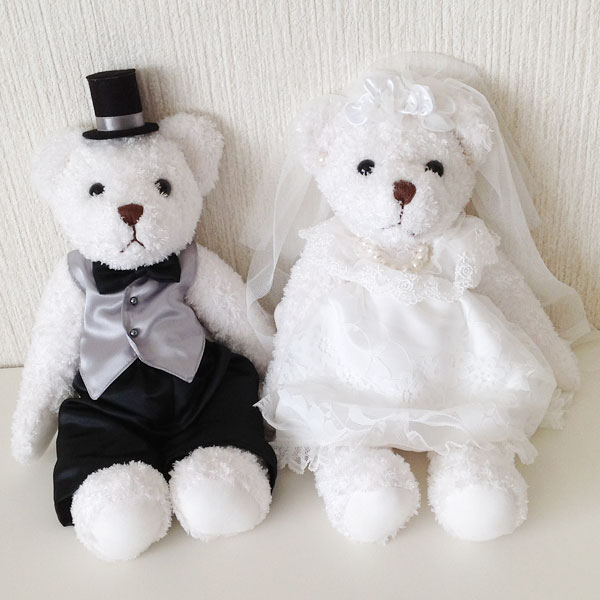 結婚式 ウェディング ウェルカムスペース るいす ウェディングベア 2体 新郎 ＆ 新婦 Bear テディベア ウエルカムベア ウェルカムアニマル ウェルカムドール くま クマ ぬいぐるみ 結婚式 披露宴 二次会 可愛い おしゃれ 雑貨 ギフト