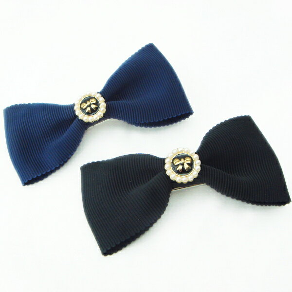 パール ビジュー付きリボンヘアクリップ大人 シンプル ヘアアクセサリー ヘアーアクセサリー レディース 髪飾り 入学式 卒業式 入園式 卒園式 発表会 結婚式 ...