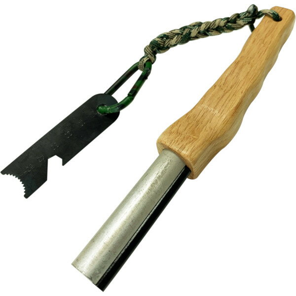 ファイヤースターター☆フェロセリウムロッド付きマグネシウム棒 迷彩カラビナ付き ブレード付き ハンドメイド【メール便配送】通販格安セール情報 楽天 通販