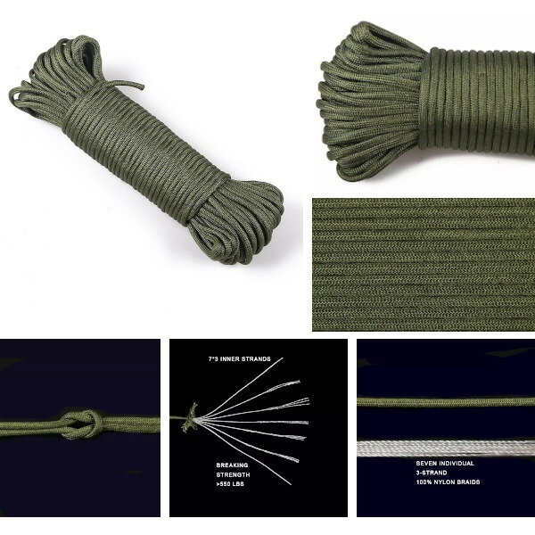 ���ꥫ�顼 �ѥ饳���� 1mñ�̤����� 4mm 7�� �¿�����߼��߶��(Ʊ��4m��˼��߶��1�ĥץ쥼��� 3���������٤ޤ�) �ѥ饳�����Ԥ� ���ȥ�å� �ƥ�ȥ����� �����ץ����� ���������� paracord 550�ڥ᡼����������