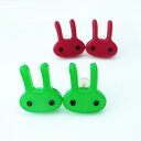 うさぎちゃんピアスAznavour アズナブール アクセサリー レディース ピアス ウサギ 兎 ラビット rabbit 赤 レッド ワイン 緑 黄緑 グリーン 白 ホワイト【メール便配送】