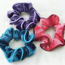 ベロア調パイピングシュシュヘアアクセサリー ヘアーアクセサリー ベルベット ベージュ ピンク 赤 レッド パープル グリーン 緑 ネイビー 紺色 青 ワイン 紫...