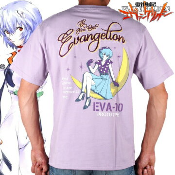 楽天メンズショップマセ楽天市場店【EVANGELION エヴァンゲリオン×LOW BLOW KNUCKLE ローブローナックル】コラボ 半袖Tシャツ〔綾波レイ ピンナップガール ロック 英字ロゴ刺繍〕551360、白・黒・パープル、M～XXL、アメカジ、2021年夏モデル、送料無料