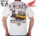 【PANDIESTA JAPAN パンディエスタ ジャパン×HONDA ホンダ コラボ】半袖Tシャツ〔シティ＆モトコンポ パンダ 刺繍 抜染プリント 523504〕白・黒、M～XXL、アメカジ・ミリタリー・バイカー、2023年夏、送料無料