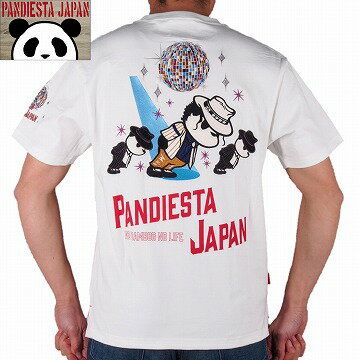 【PANDIESTA JAPAN パンディエスタ ジャパン】半袖Tシャツ〔KING OF PDJ 3 ディスコ クラブ ダンス パンダ 刺繍 抜染プリント 554853〕白・黒、M～XXL、和柄・アメカジ・ミリタリー・バイカー、2024年夏、送料無料