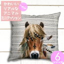 【ポイント3倍】 馬 柄 ミニ クッション かわいい 【 送料無料 】 25×25cm リュシー ダンセット LUCIE DANCETTE 角形 ウマ 好き 女...