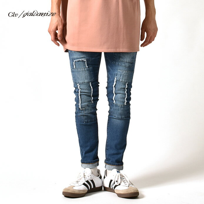 メンズ ランダムパッチワークデニム Galvanize ガルバナイズ S M L サイズ 服