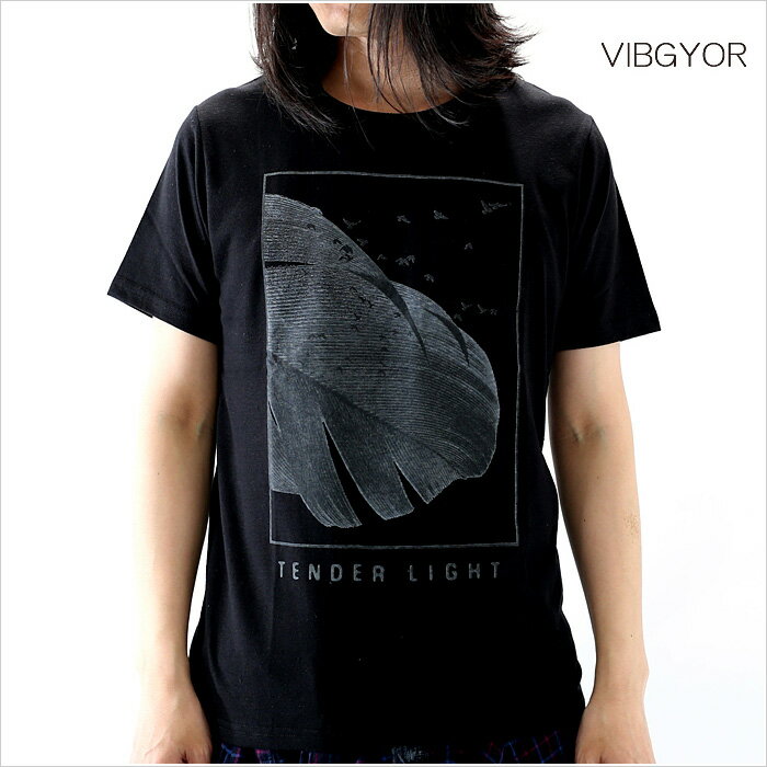 VIBGYOR ビブジョー Tシャツ メンズ TENDER LIGHT M Lサイズ ホワイト ブラック