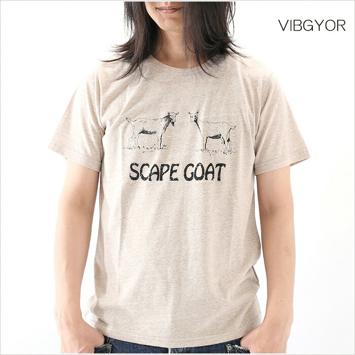 VIBGYOR ビブジョー Tシャツ メンズ SCAPE GOAT M Lサイズ ホワイト ブラック 服