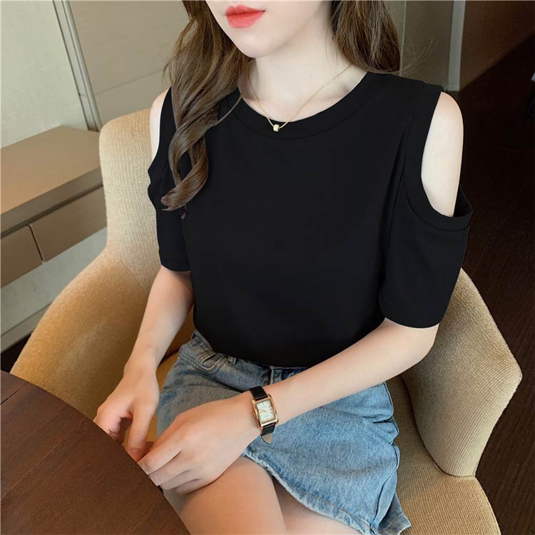 カットソー Tシャツ レディース 肩あき 半袖Tシャツ 半袖 オフショル 無地 ビッグ...