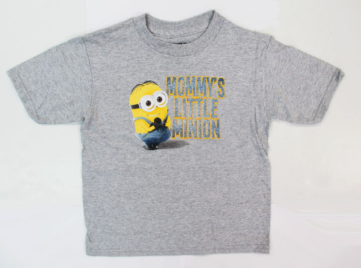 ◎【怪盗グルーのミニオン危機一発】 キッズTシャツ （グレー） 『MOMMY'S LITTLE MINION』 アメキャラ・アメコミ・アメリカン雑貨・アメリカ雑貨・アメ雑