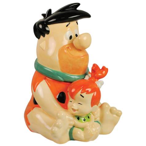 ◎【原始家族フリントストーン】 クッキージャー 【フレッド＆ペブルズ】 陶器製 WESTLAND・ウェストランド社・THE FLiNTSTONES・アメキャラ・アメコミ・アメリカン雑貨・アメリカ雑貨・アメ雑