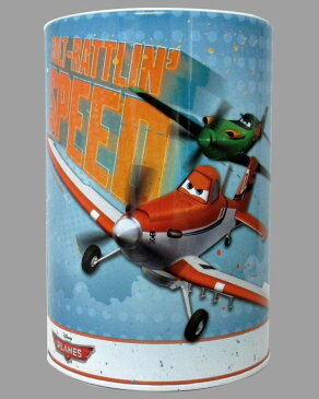 ◎【Disney Planes / プレーンズ】 ブリキ缶バンク・貯金箱 『BOLT-RATTLIN' SPEED』ブルー ダスティ・リップスリンガー・ディズニー・TINカン・アメリカン雑貨・アメリカ雑貨・アメ雑