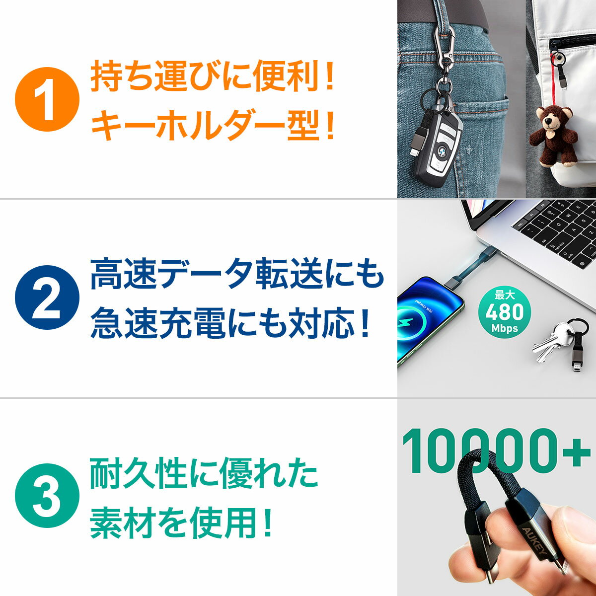 【5個セット】エレコム Type-C/USB-Cケーブル/スマホ用/USB(A-C)/認証品/まとまるケーブル/形状記憶/抗菌/2.0m/ホワイト MPA-MAC20NWHX5 | パソコン 機器 関連：type ハブ usbメモリ アダプタ 充電 ケーブル コンセント 変換 延長 充電器 タイプ 容量 メモリー