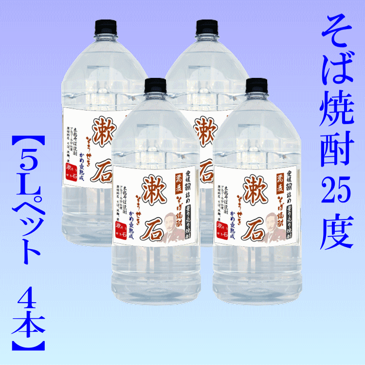 ★愛媛朝詰め★甕貯蔵「漱石」そば焼酎25度5Lx4本量り売り焼酎