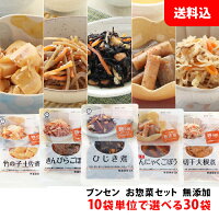 送料無料 ブンセン お惣菜セット 無添加 10袋単位で選べる30袋 おかず おつまみセット