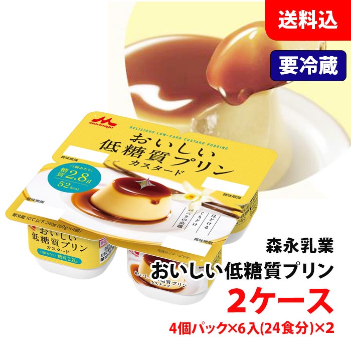 【要冷蔵】 森永乳業 おいしい 低糖質プリン カスタード 2ケース (48食分) プリン デザート カスタードプリン お取り寄せ 送料込み