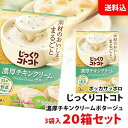 送料無料 じっくりコトコト 濃厚チキンクリーム ポタージュ 20箱 (60食分) ポッカサッポロ スープ セット pokka チキンスープ お取り寄せ
