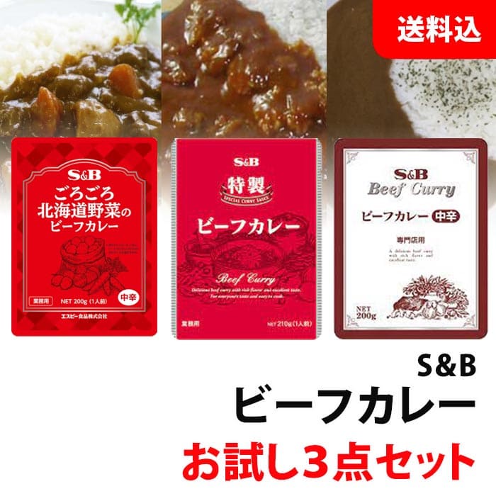 送料無料 メール便 S＆B ビーフカレ