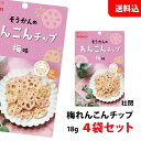 10%オフセール 【訳あり】 送料無料 メール便 梅 れんこんチップ 18g×4袋セット おつまみ 壮関