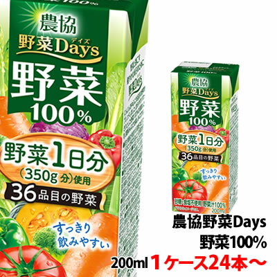 雪印メグミルク 農協野菜Days 野菜一日分 すっきり200ml 1ケース(24本)〜 紙パック 野菜ジュース