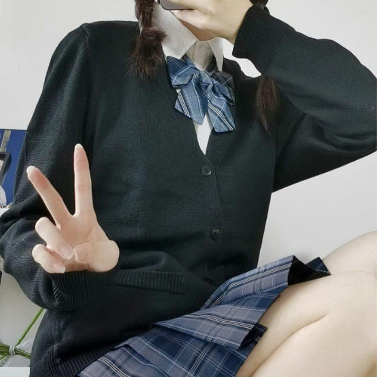 スクールカーディガン ニットカーディガン 無地 vネック 春夏 秋冬 制服 学生服 ニットセーター 送料無料 JK服 女子高生 男子高生 中学生 スクールセーター 学生服 前開き 男女兼用 羽織り