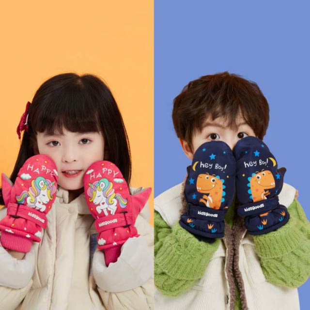 スキーグローブ キッズ 子供用 裏起毛 スノー手袋 3-5歳 5-10歳 ミトン 防水 防寒 防風 暖かい 滑り止め 撥水 保温 女の子 男の子 冬用 スノーボードグローブ 雪遊び アウトドア 通園通学
