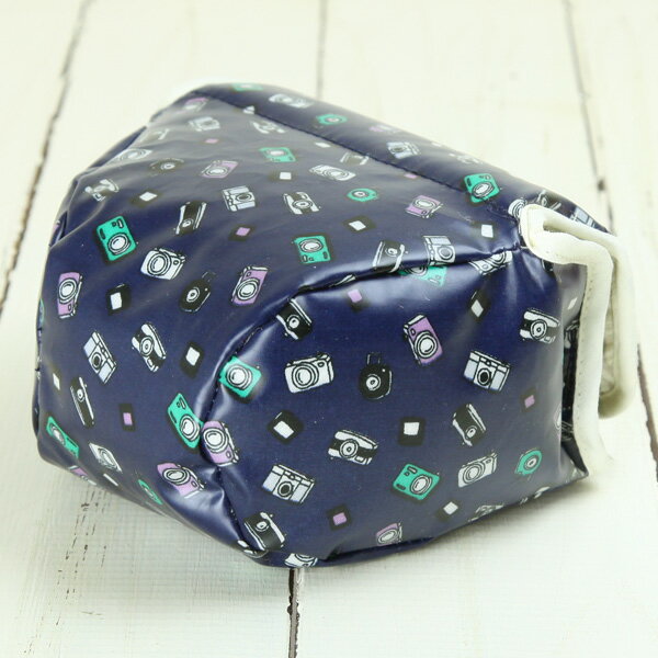 カメラケース camera case　カメラカバー MI-NA ミーナ おしゃれ かわいい 女子 一眼レフ ミラーレス 「カメラのお洋服　ミニ」みんなでカメラネイビー【ビニールコーティングタイプ】