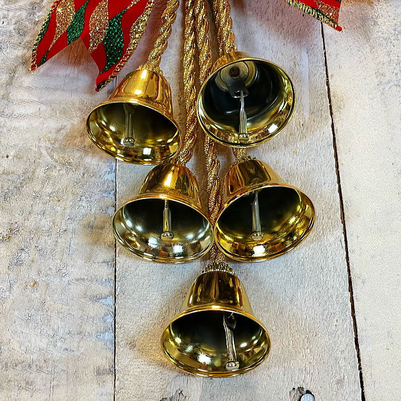 ドアベルハンガー　28cmメタルベルクラスター　クリスマス装飾品