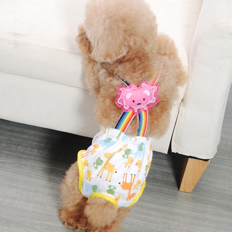 mionの犬用 サニタリーパンツ サスペンダ 猫用 おむつカバー 生理パンツ 犬の尿失禁対策 生理パンツ 洗える しつけ用品 通気性 犬服 ドッグウェア 介護用 発情期 月経期 お出かけ｜アングル3