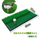 2種類の人工芝 人工芝 ゴルフマット ゴルフ練習マット スイングマット 2Way 2芝 ゴルフ練習 パター用マット パッティング ゴルフ練習器具 打席マット[G...
